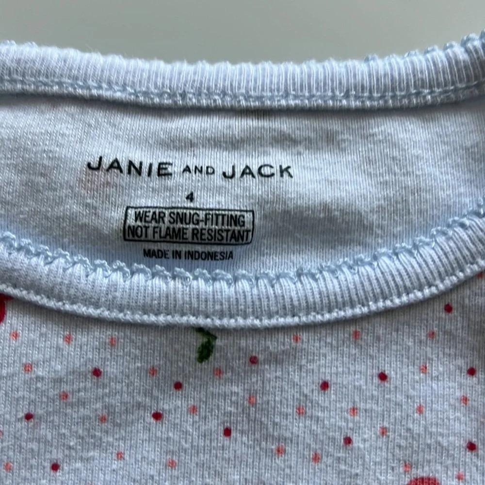 Janie and Jack Cherry Print Pajamas Sz 4 - Picture 5 of 10